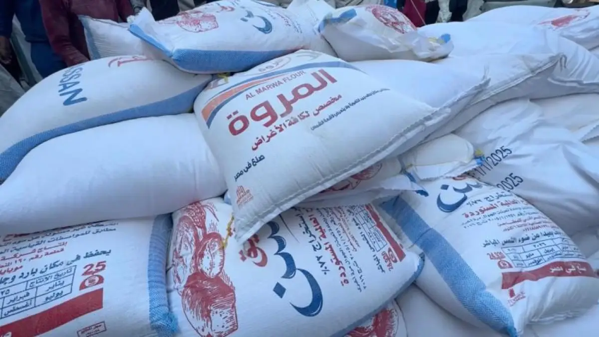 Egyptian Committee Distributes Flour Sacks to Shelter Centers Across The Gaza Strip
